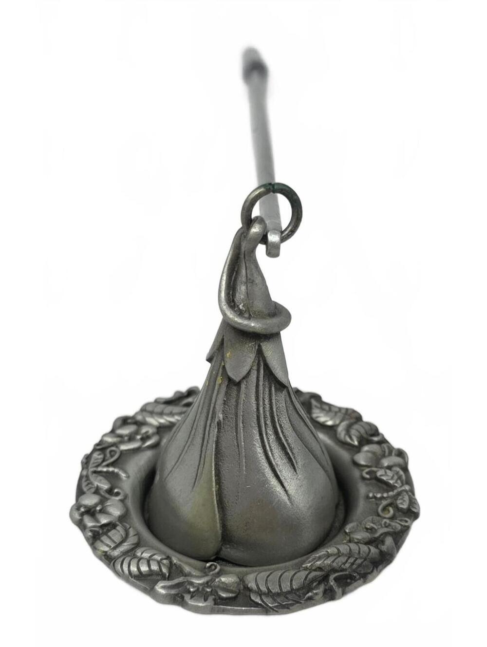 Carson Pewter Candle Snuffer with Base Floral Lily Hallmarked 1990s Candle Mark - Picture 3 of 7